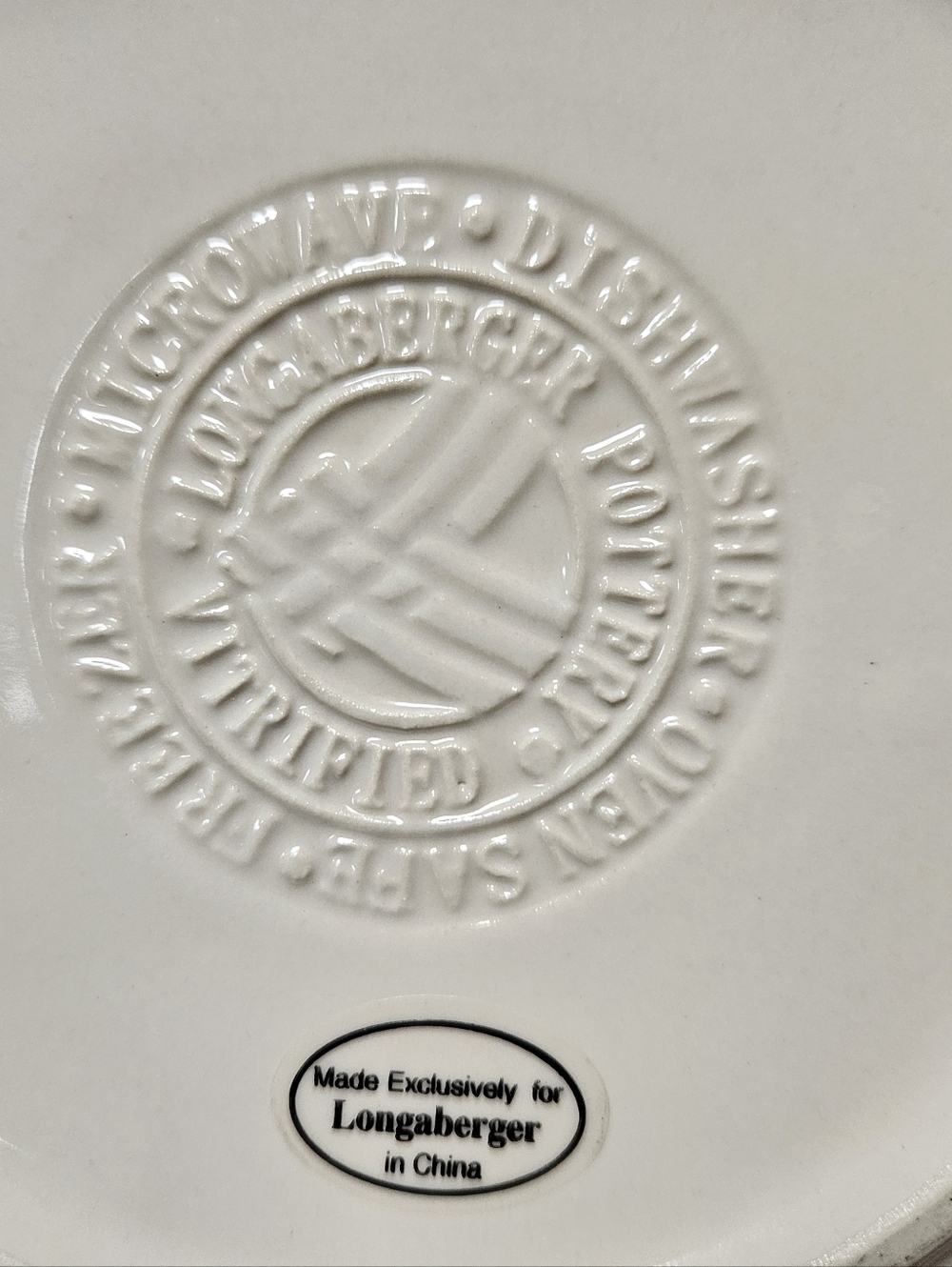 Longaberger Pottery 7" Pie Baking Plate Woven Traditions Blue - Picture 6 of 6